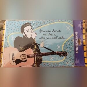 8 Elvis Party Invitations Sealed Retro 1993